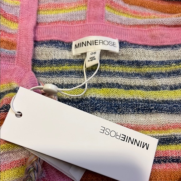 NWT Minnie Rose Striped Hooded Poncho with Fringe - Picture 4 of 6